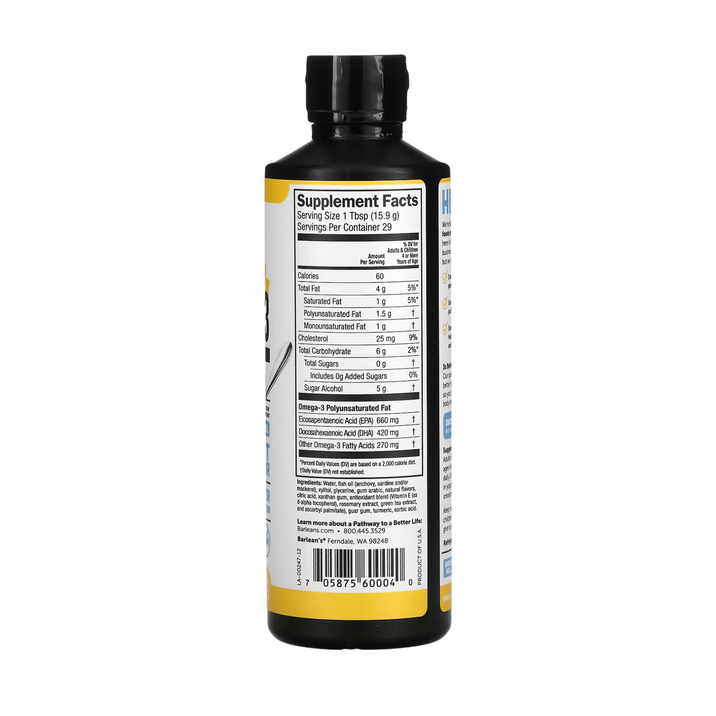 Barlean's Omega-3 Lemon Creme Fish Oil 2