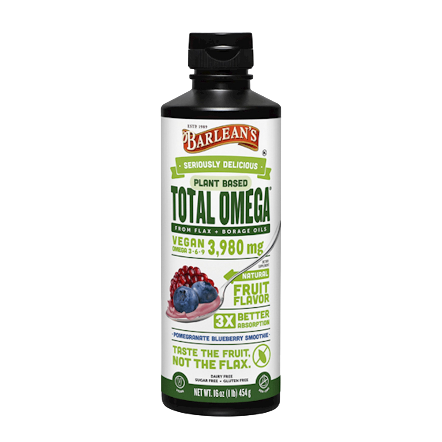 Barlean's Plant Based Vegan Pomegranate Blueberry Smoothie Liquid 1