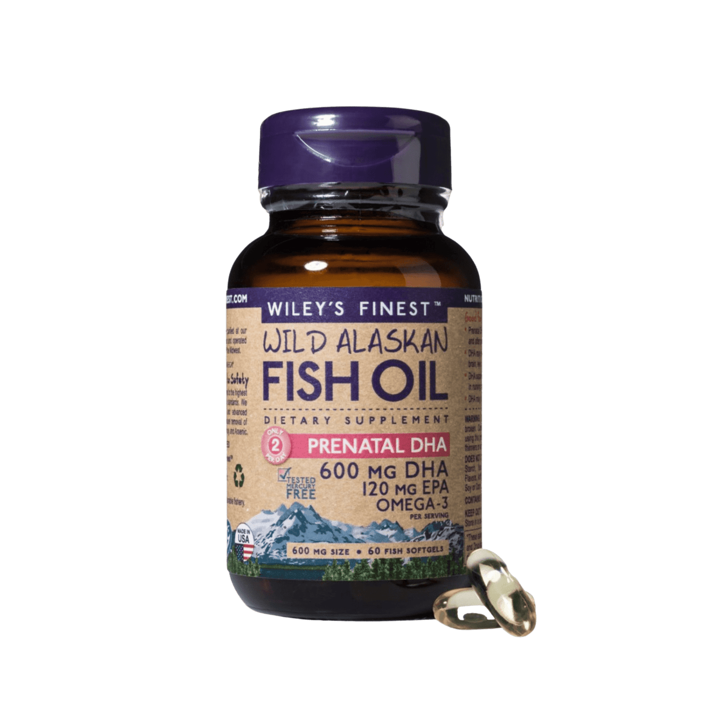 Wiley's Finest Wild Alaskan Fish Oil - Prenatal DHA Softgels 1