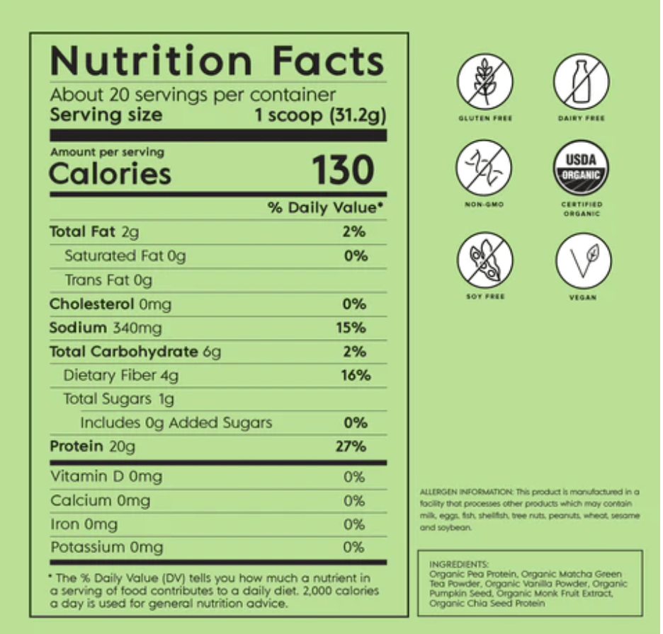 Truvani Plant Based Protein Powder - Matcha 5
