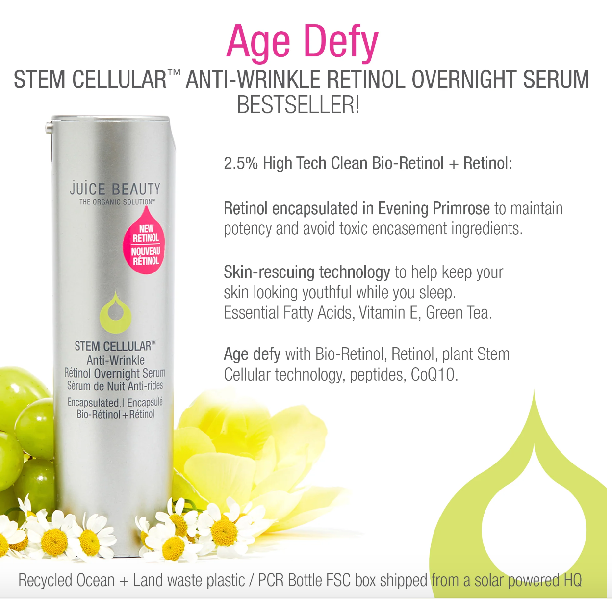 Juice Beauty Stem Cellular Anti Wrinkle Retinol Overnight Serum 2