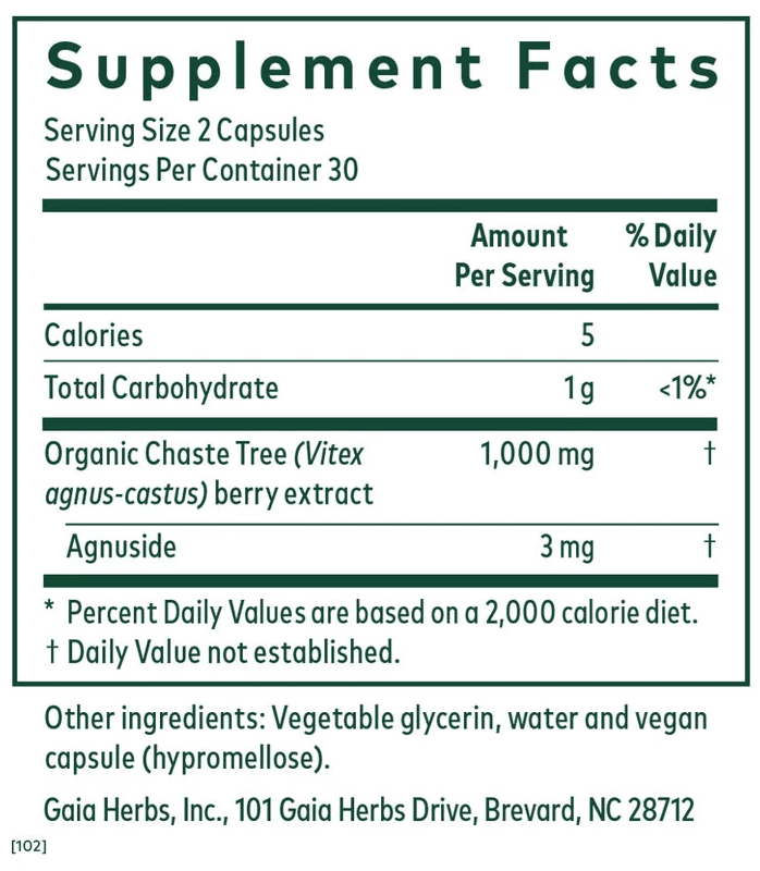 Gaia Herbs Pro Vitex Progesterone Support Capsules 2