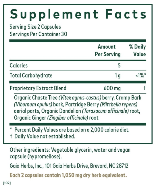 Gaia Herbs Pro Vitex Reproductive Formula Capsules 2