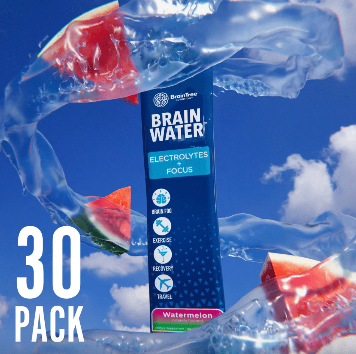 BrainTree Nutrition Brain Water Watermelon Electrolytes