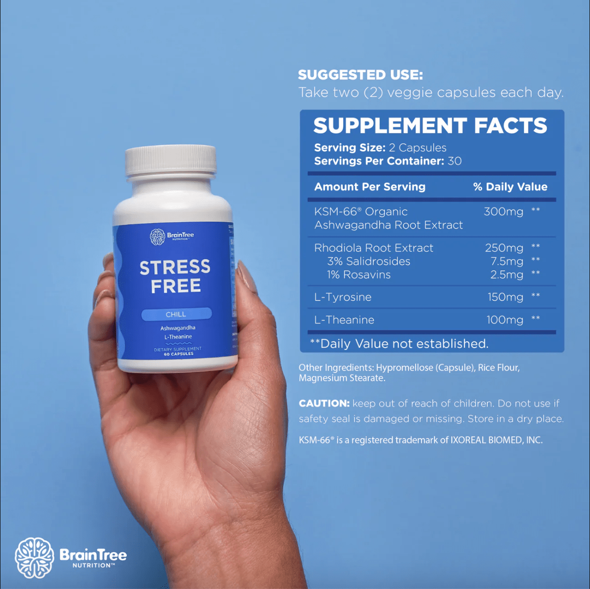 BrainTree Nutrition Stress Free Capsules Ingredients