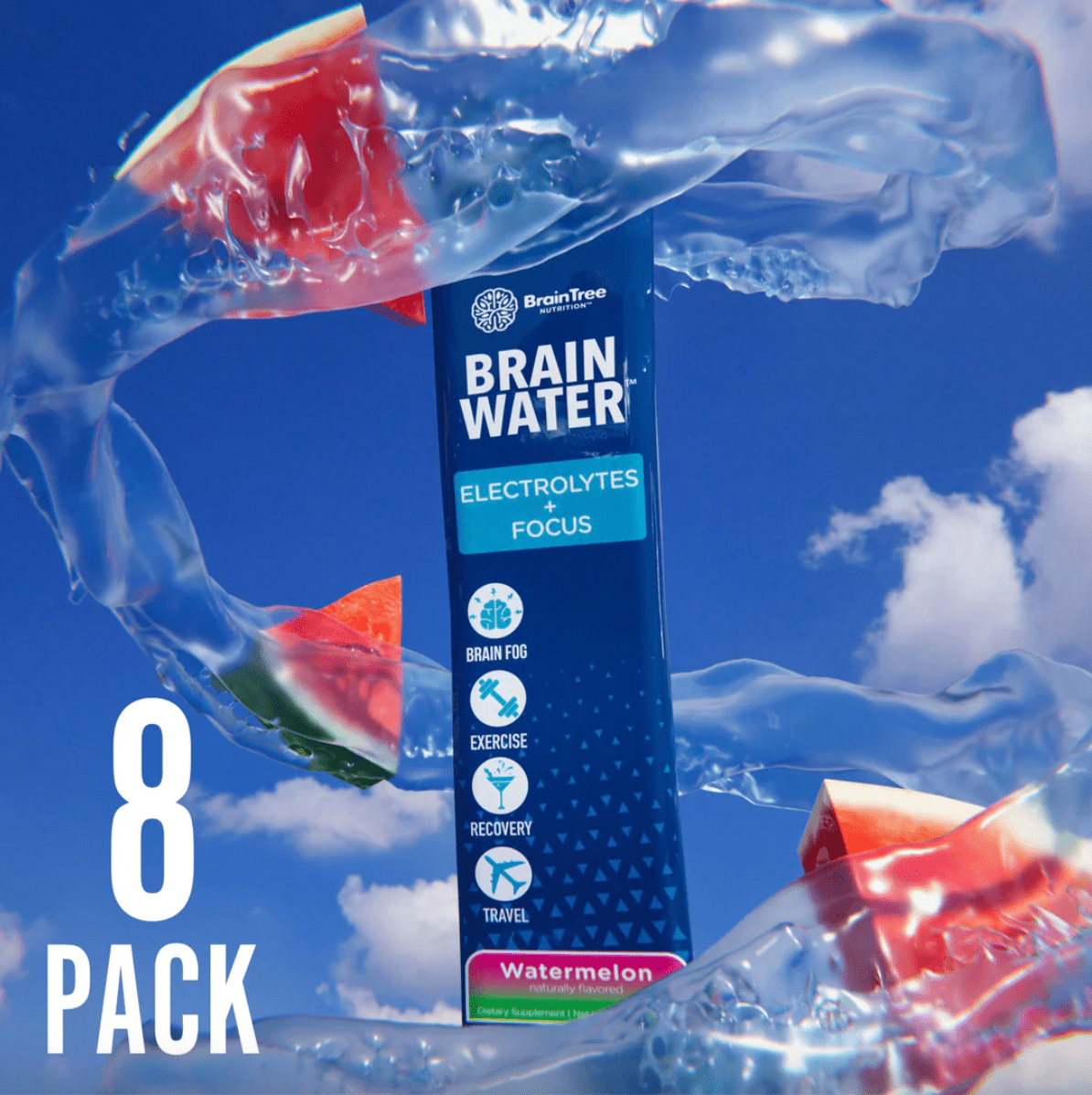 BrainTree Nutrition Brain Water Watermelon Electrolytes