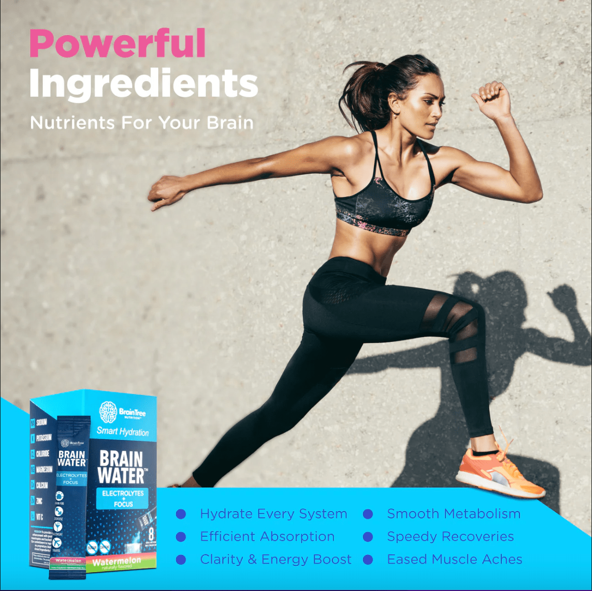 BrainTree Nutrition Brain Water Watermelon Electrolytes