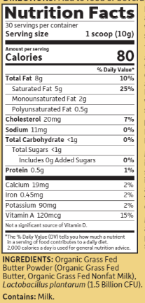 Garden of Life Keto Organic Grass Fed Butter Powder 2