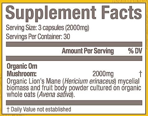 Om Mushroom Lion's Mane Capsules 4