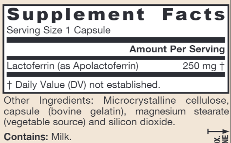 Jarrow Formulas Lactoferrin Freeze Dried Capsules 2