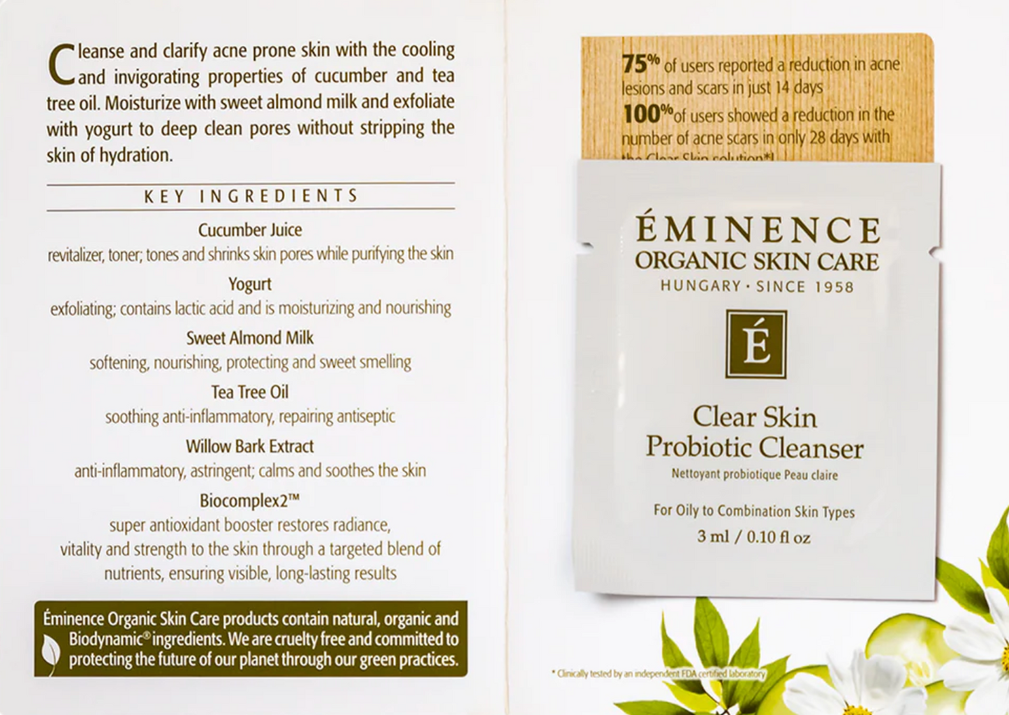 Eminence Clear Skin Probiotic Cleanser 3