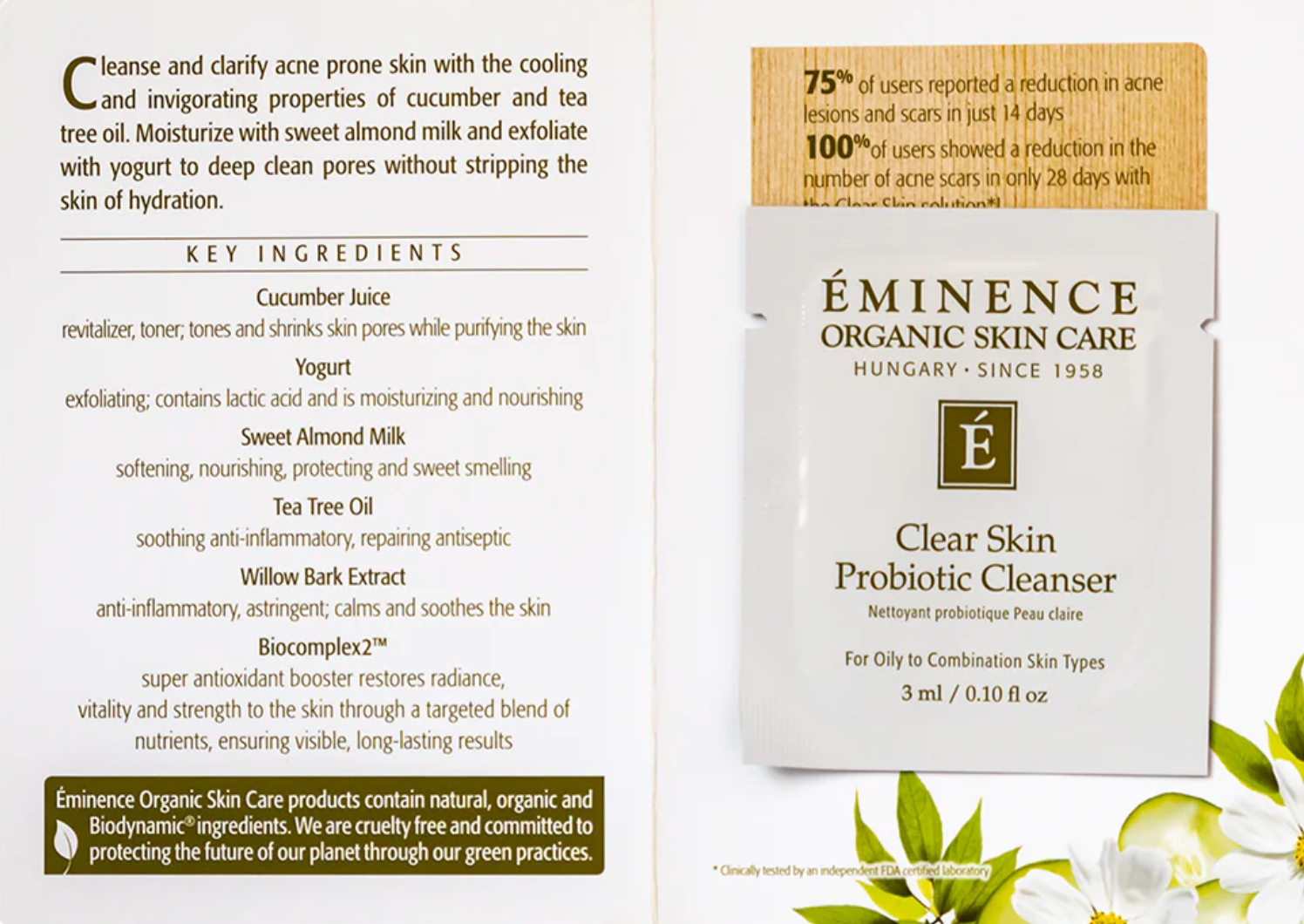 Eminence Clear Skin Probiotic Cleanser 3
