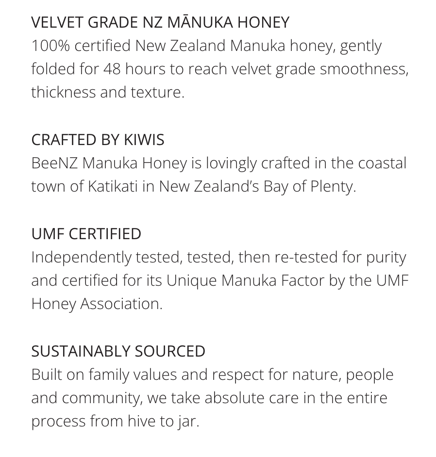 BeeNZ Manuka Honey UMF10+ (MGO 263+) 4
