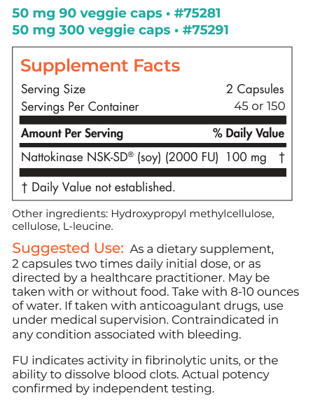 Allergy Research Group Nattokinase 50mg Capsules 4