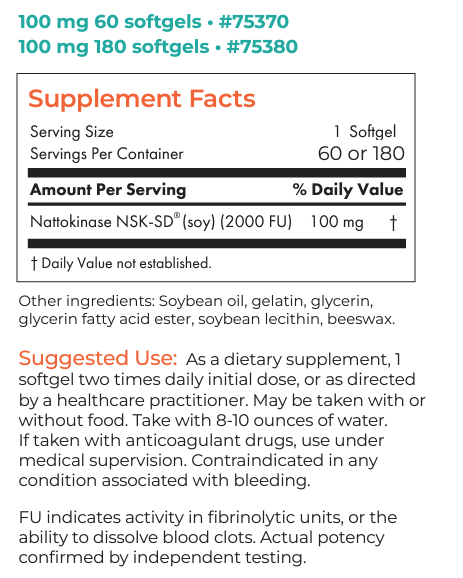 Allergy Research Group Nattokinase 100mg Softgels 3