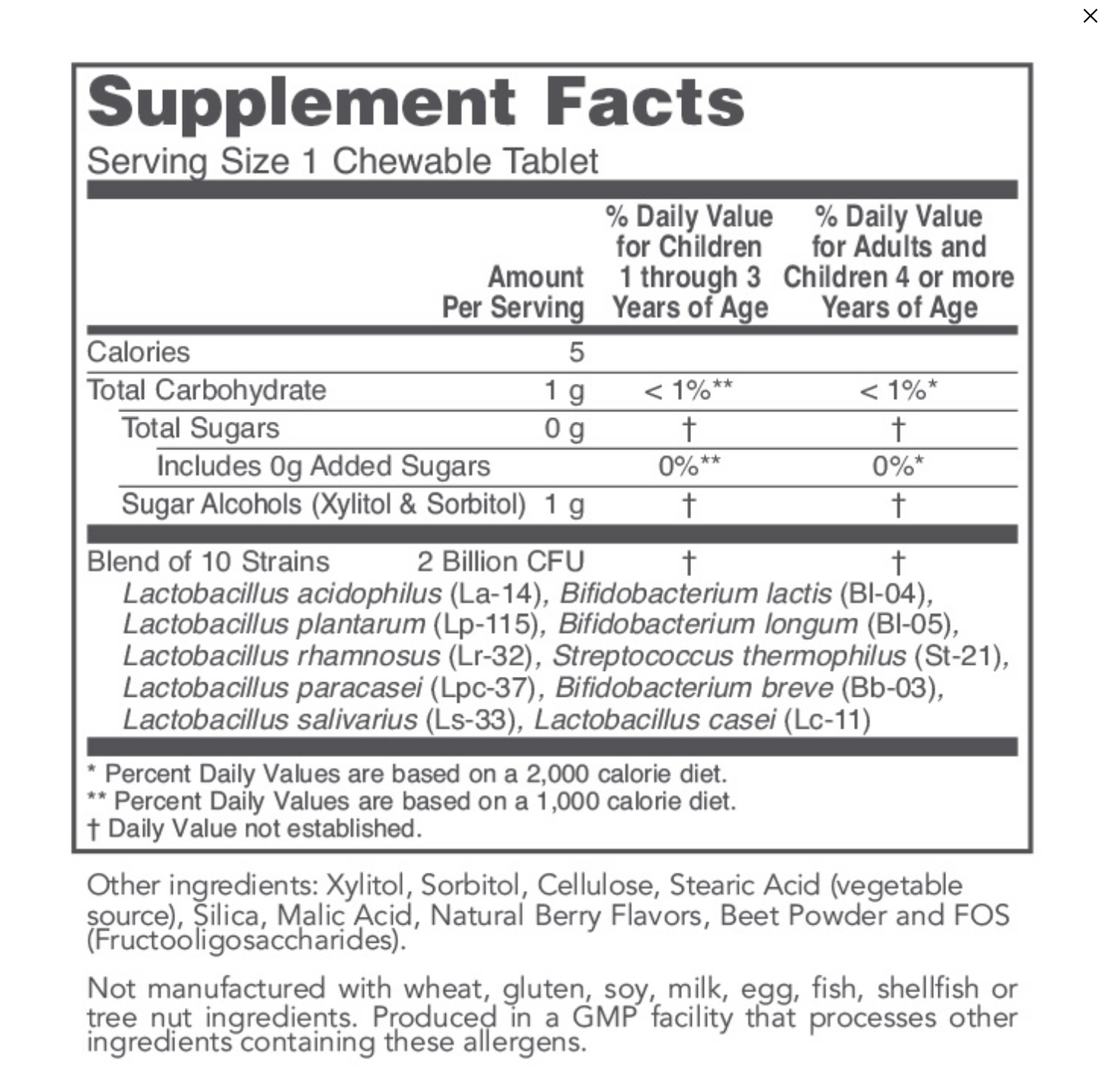 Protocol for Life Chewable Probiotic 2