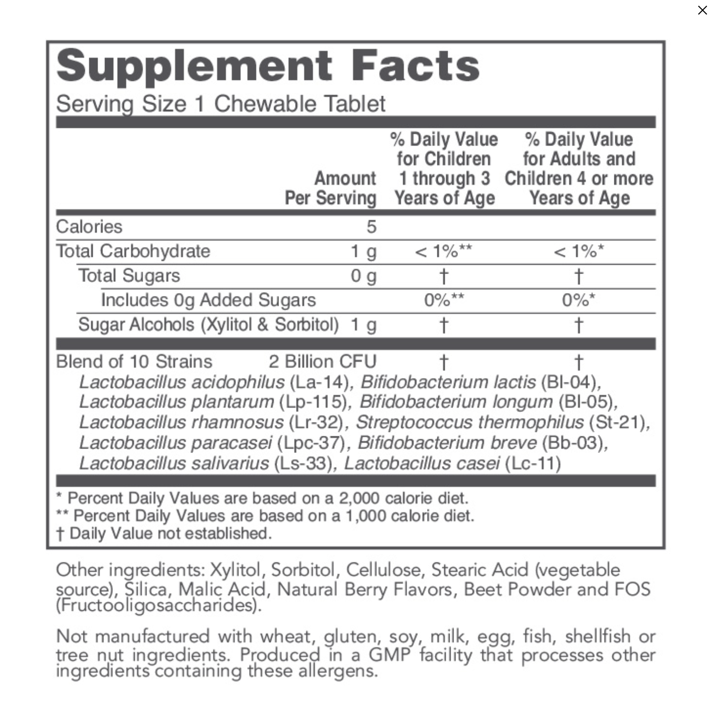 Protocol for Life Chewable Probiotic 2