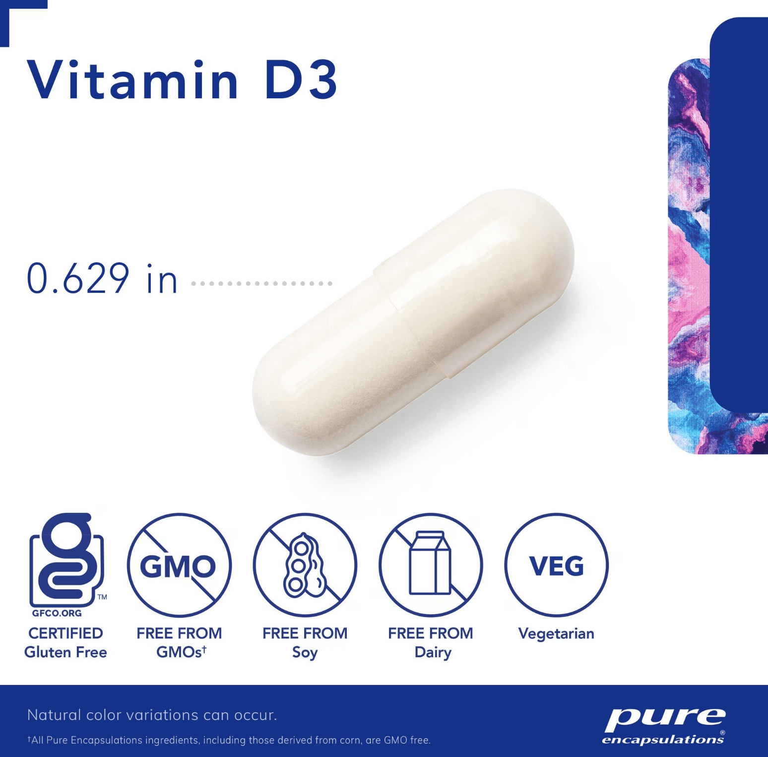 Pure Encapsulations Vitamin D3 125 mcg capsules