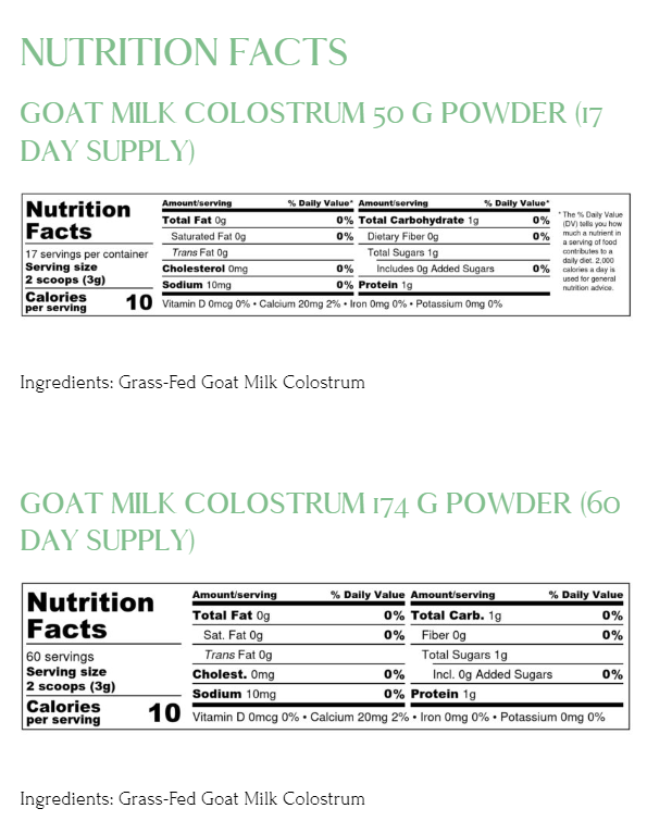 Mt. Capra Goat Milk Colostrum Powder 5