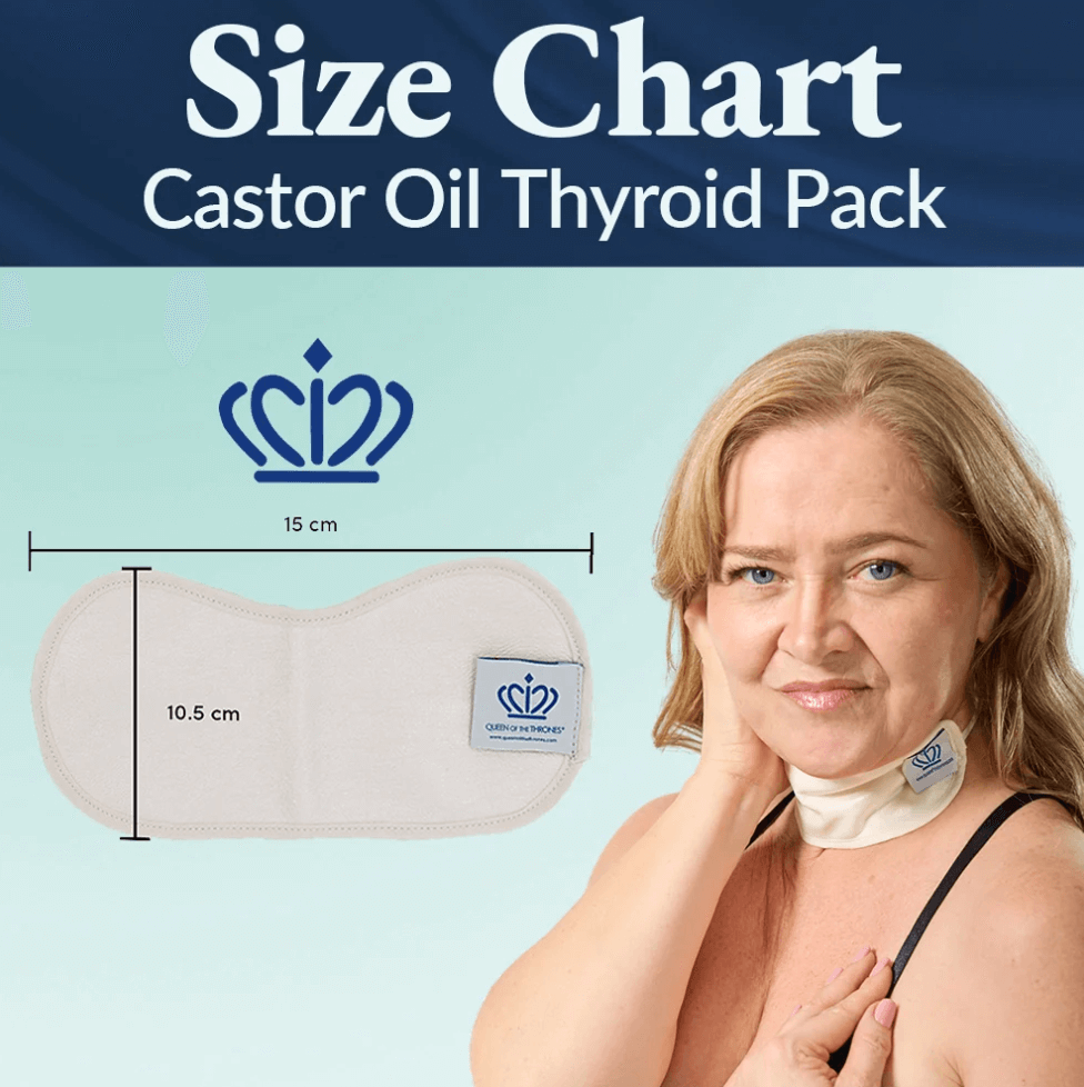 Image of thyroid castor oil pack size chart