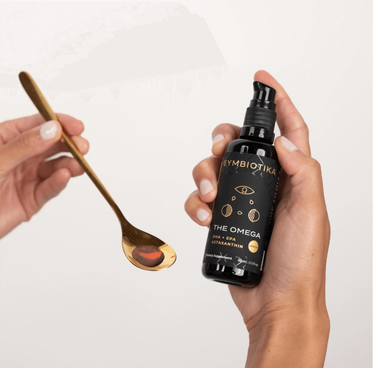 Cymbiotika The Omega Liquid in black bottle