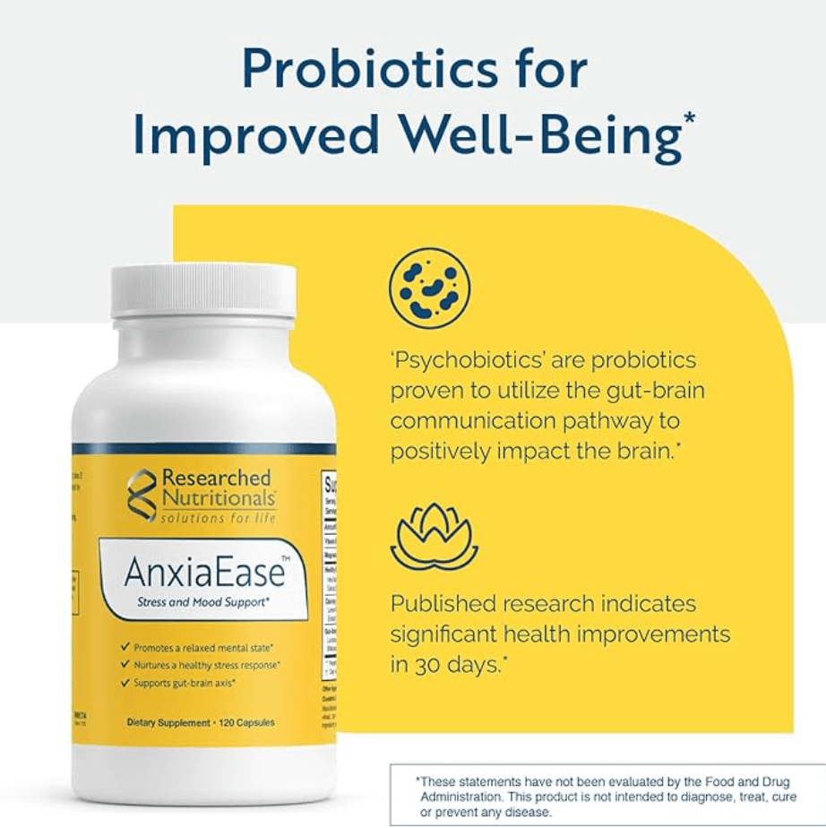 Researched Nutritionals Anxiaease Capsules in white bottle