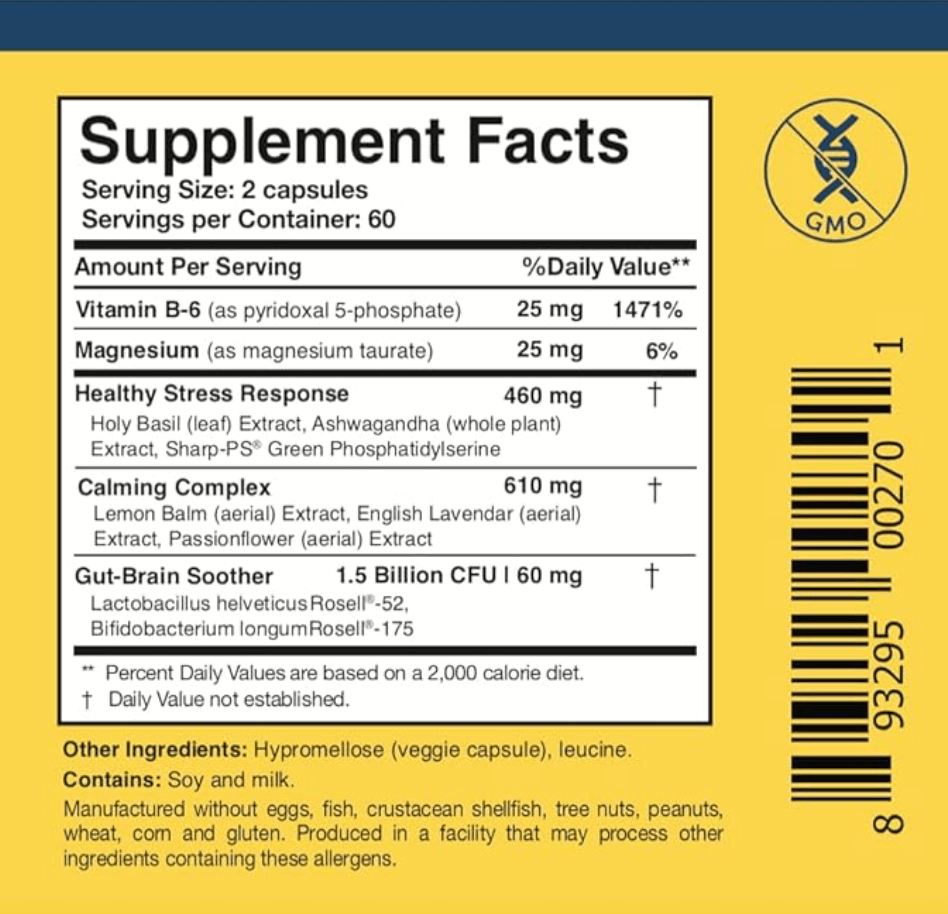 Researched Nutritionals Anxiaease Capsules in white bottle