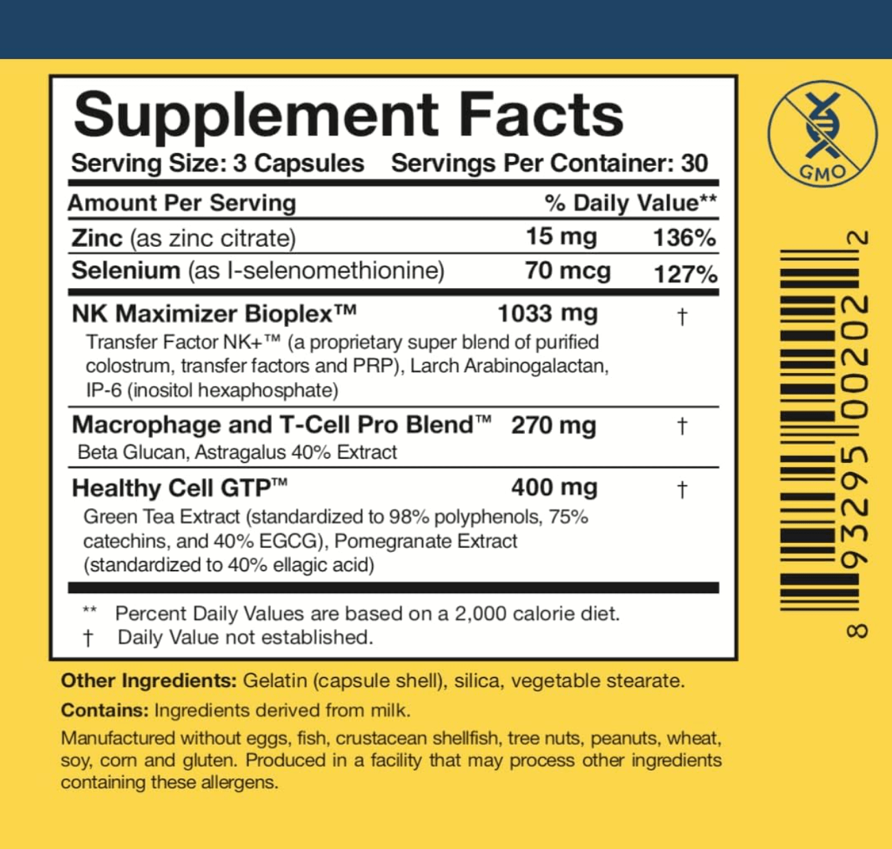 Researched Nutritionals Transfer Factor Multi-Immune Mushroom Free