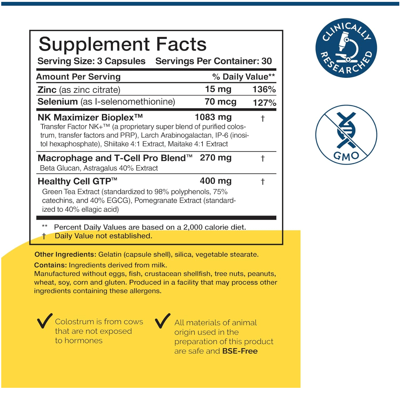 Researched Nutritionals Transfer Factor Capsules