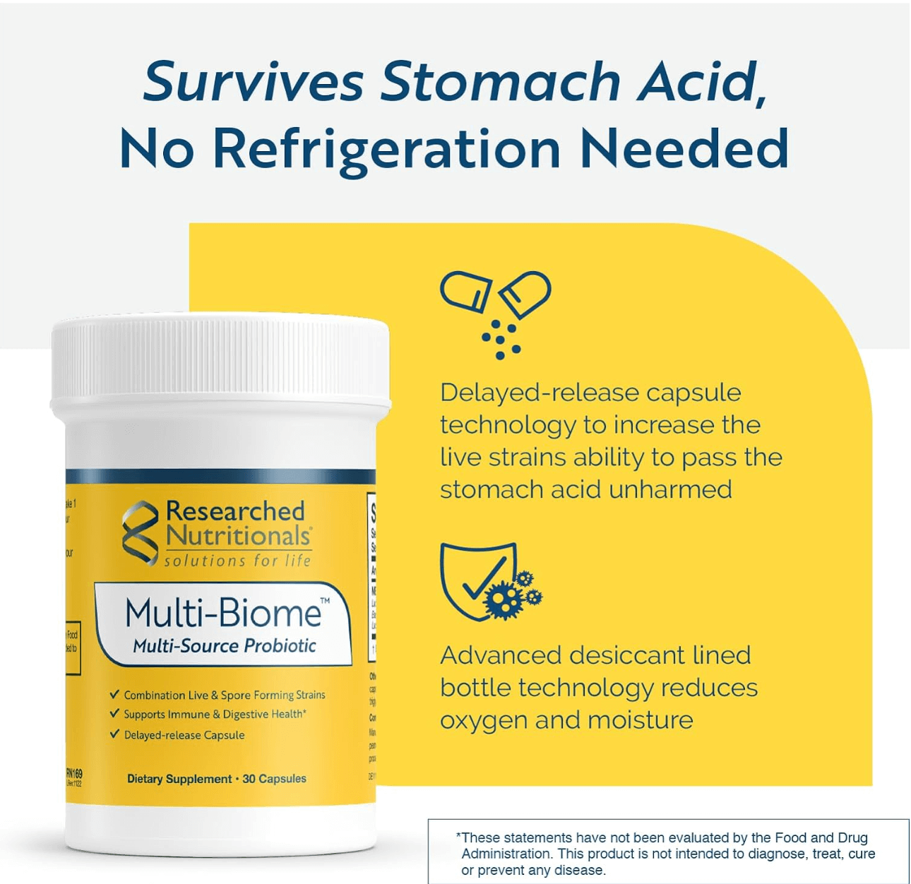 Researched Nutritionals Multi-Biome Probiotic Capsules