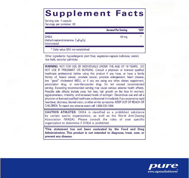 Pure Encapsulations DHEA 10 mg Capsules 2