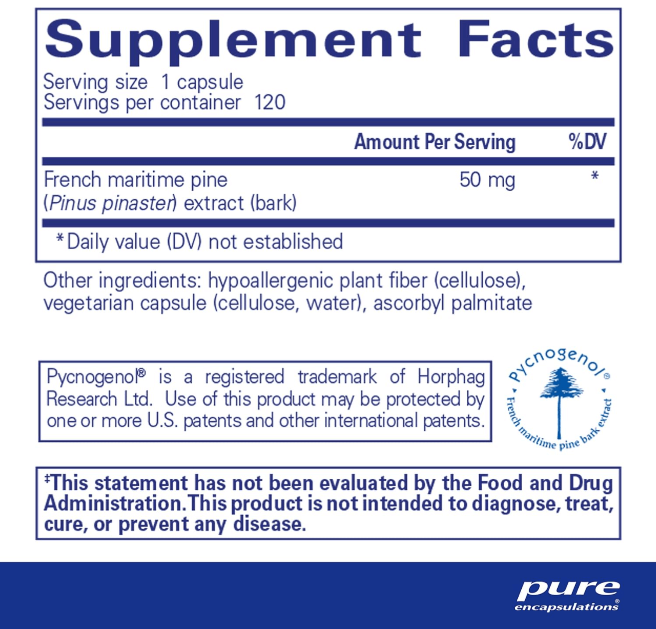 Pure Encapsulations Pycnogenol Pine Bark Extract Capsules