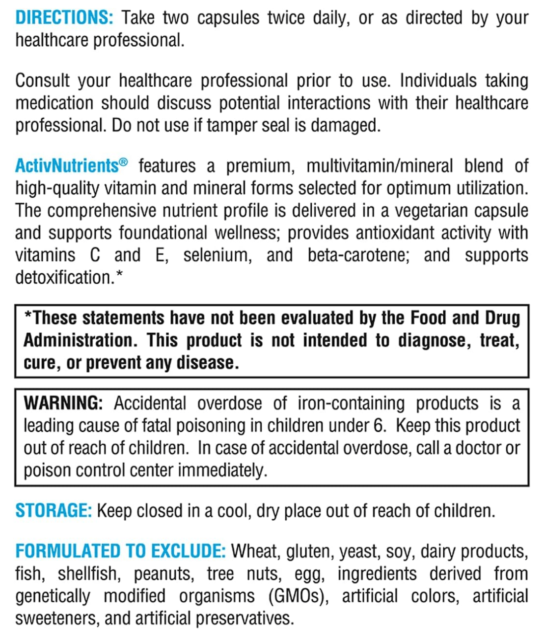 Xymogen ActivNutrients Capsules
