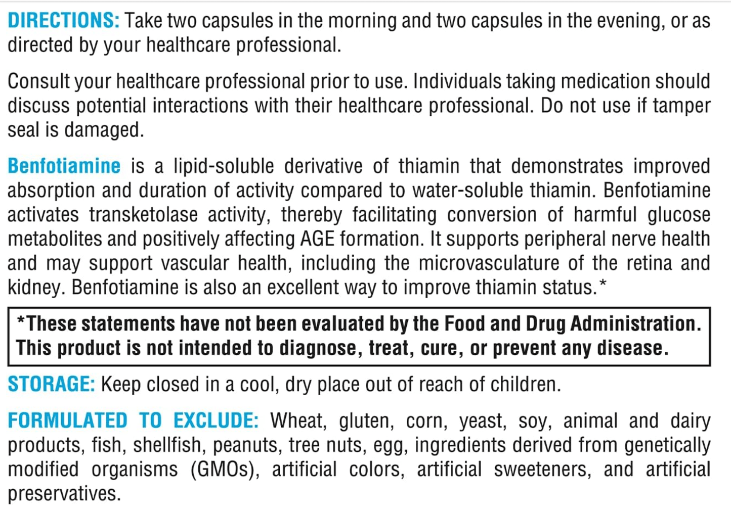 Xymogen Benfotiamine Capsules