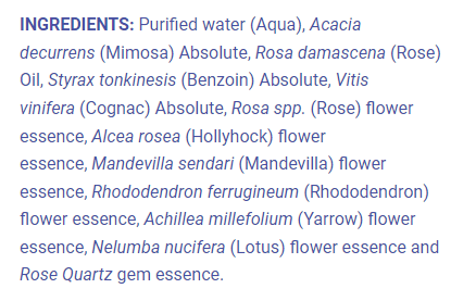 LotusWei Fierce Compassion Aura Mist Ingredients