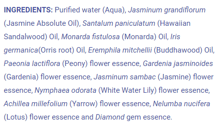 LotusWei Wild Abundance Aura Mist Ingredients