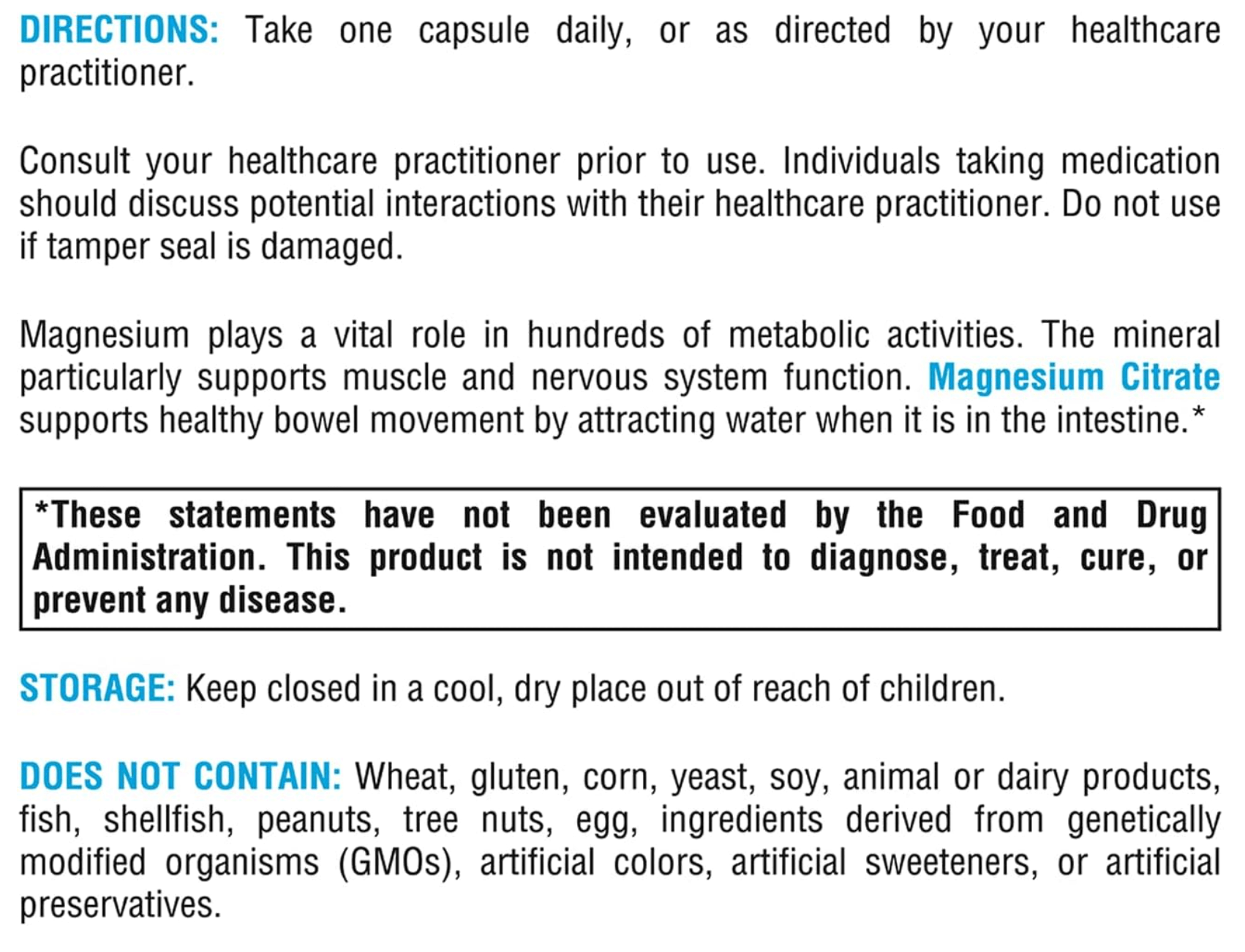 Xymogen Magnesium Citrate Capsules