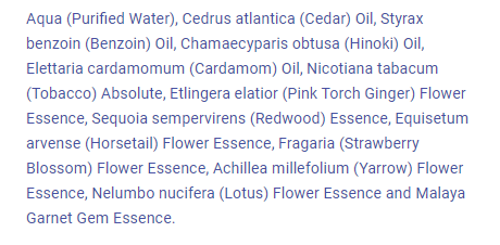 LotusWei True Strength Aura Mist Ingredients