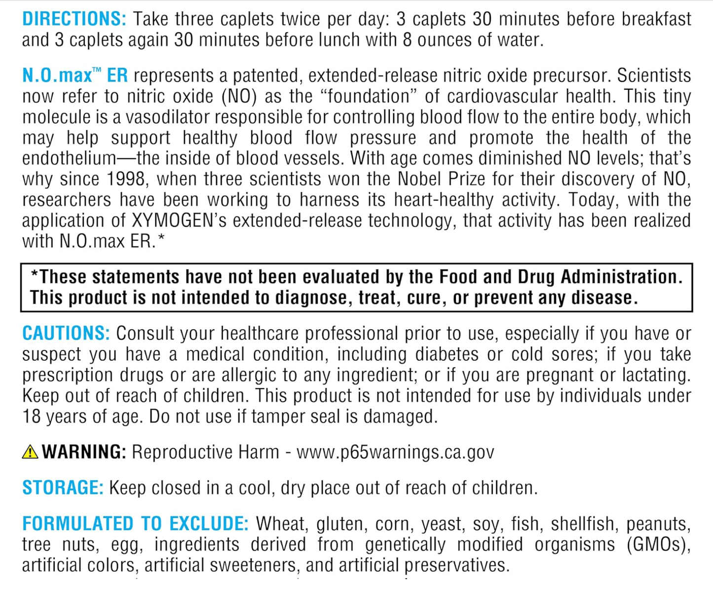 Xymogen NO Max ER Capsules