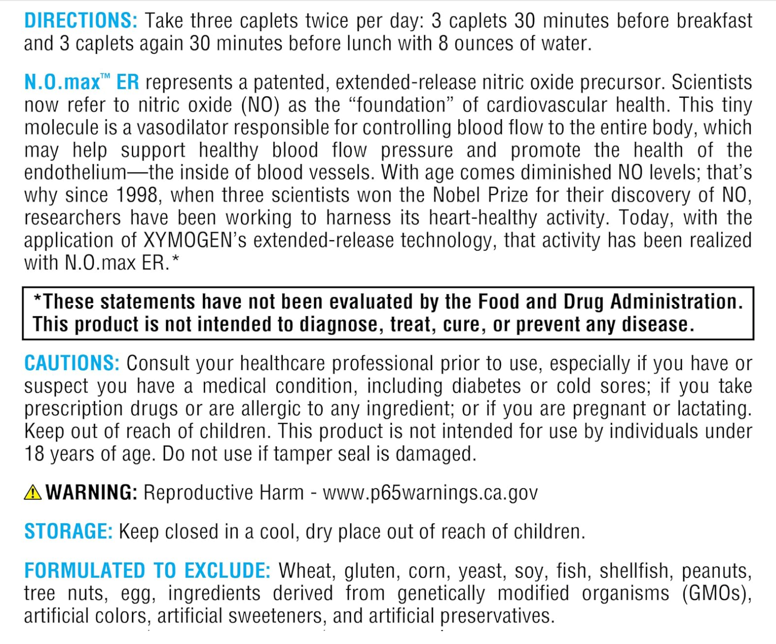 Xymogen NO Max ER Capsules