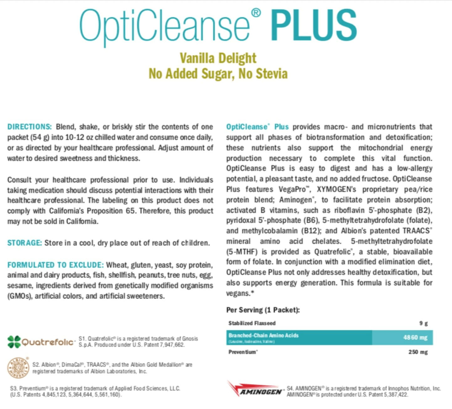 Xymogen OptiCleanse Plus Protein Powder