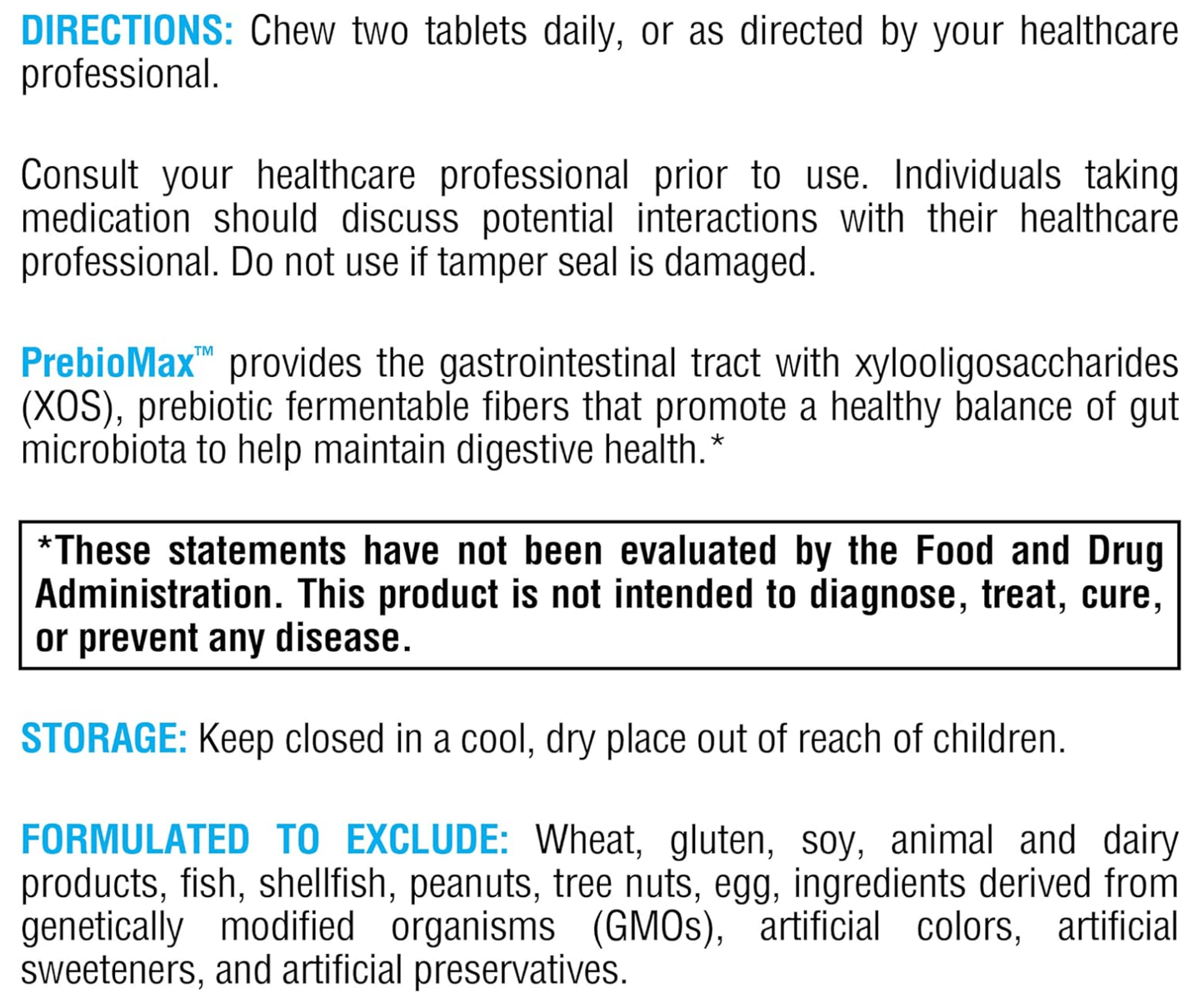 Xymogen PrebioMax Chewable Tablets