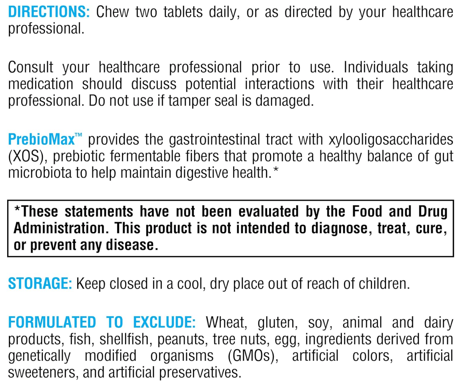 Xymogen PrebioMax Chewable Tablets