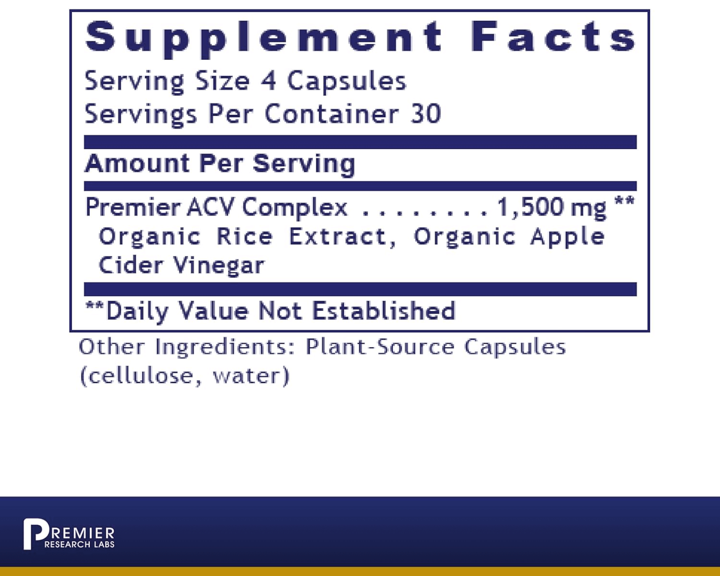Premier Research Labs Premier Apple Cider Vinegar Capsules