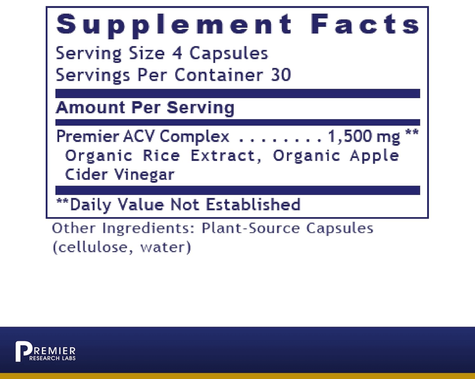 Premier Research Labs Premier Apple Cider Vinegar Capsules