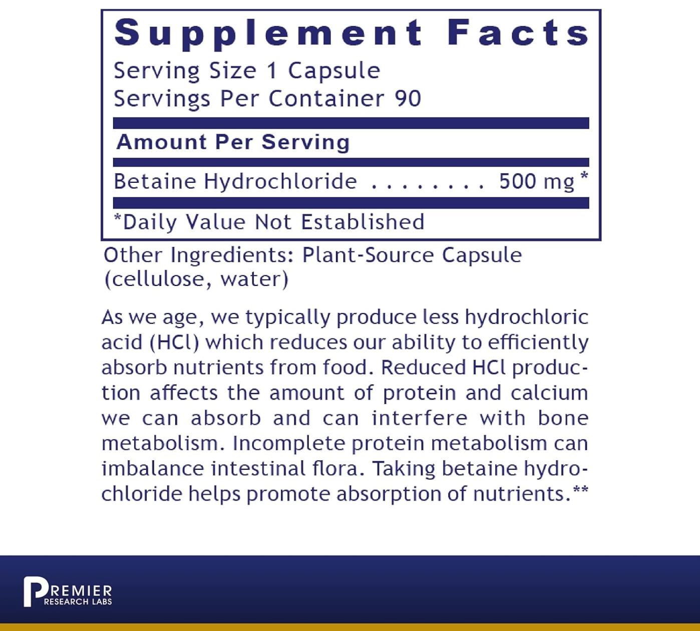 Premier Research Labs Premier HCL Capsules