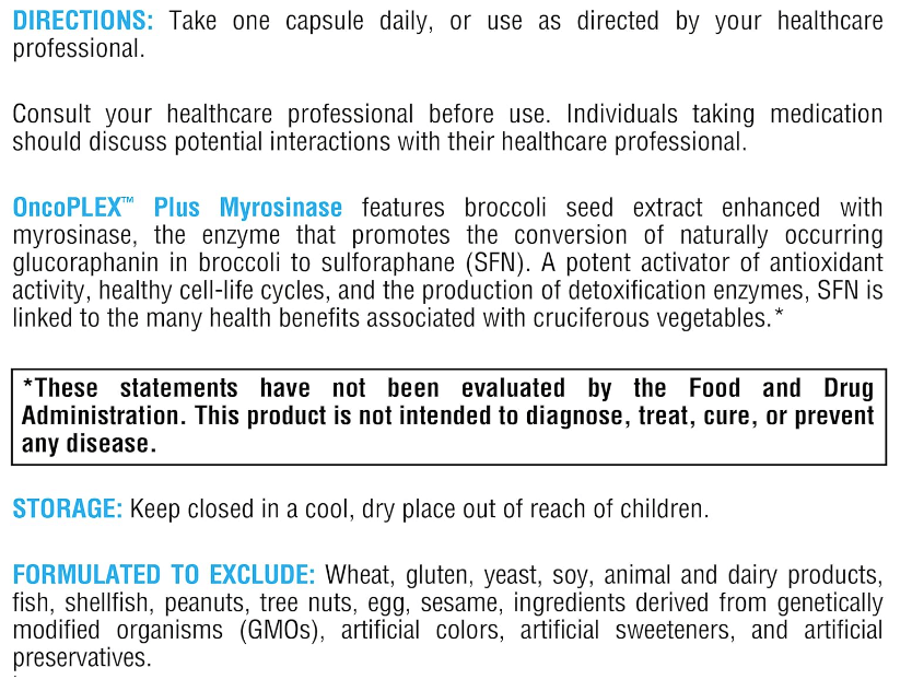 Xymogen OncoPLEX Plus Myrosinase Capsules