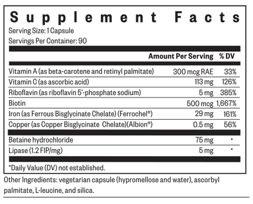 Seeking Health Optimal Iron Plus Cofactors 90 caps