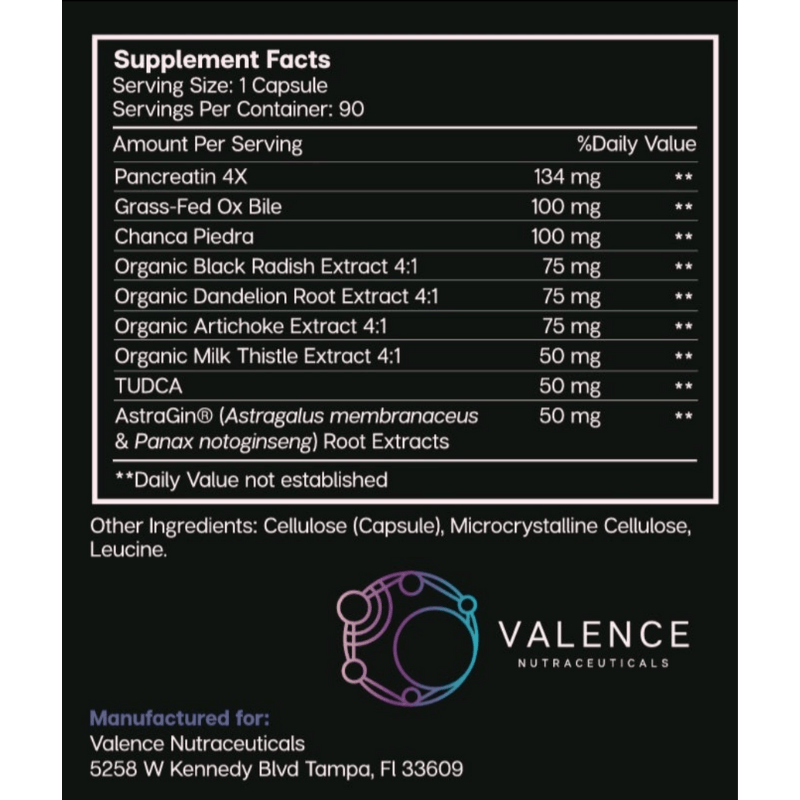 Valence Nutraceuticals Bile Flow Plus Capsules