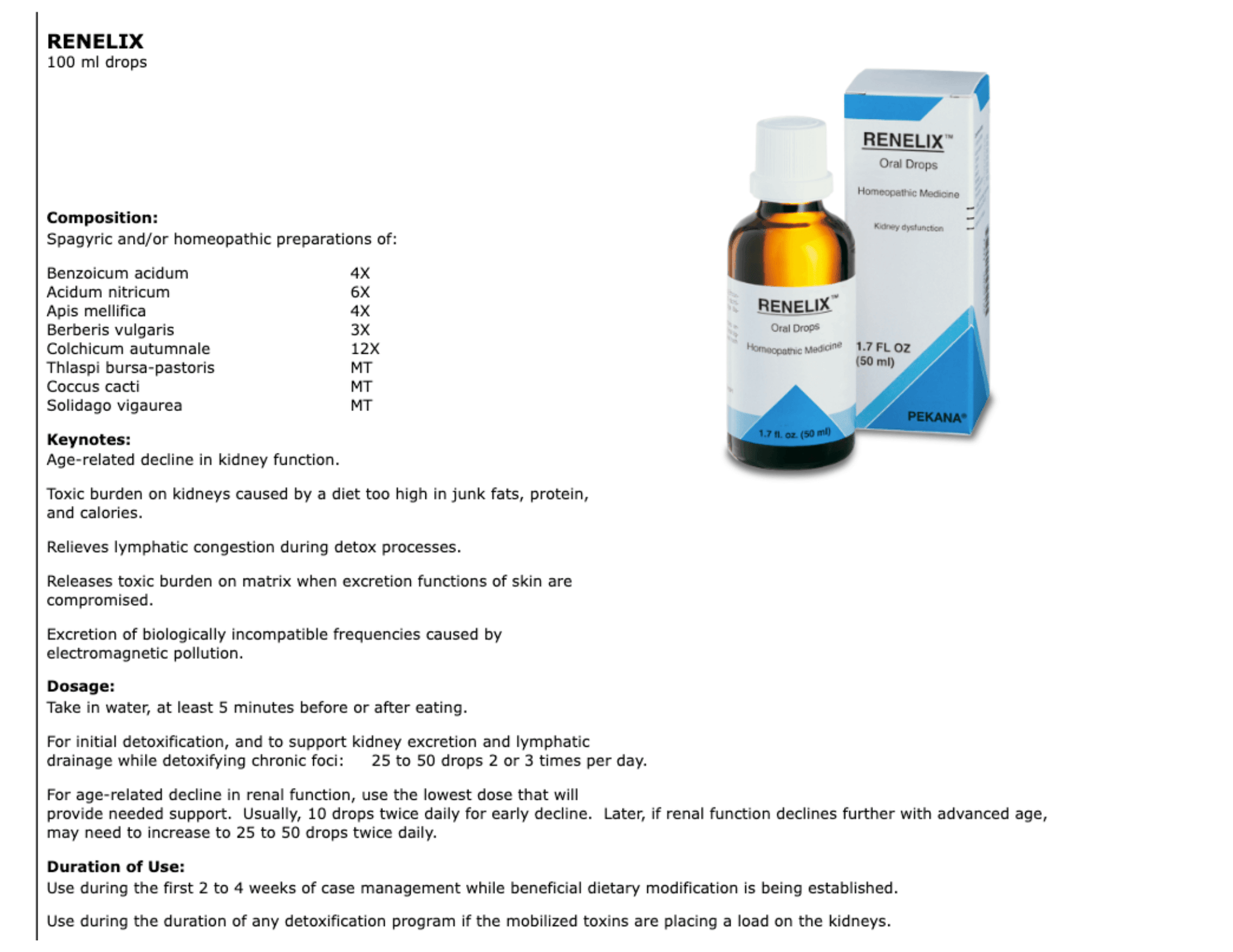 Image of Pekana Homeopathic Detox products